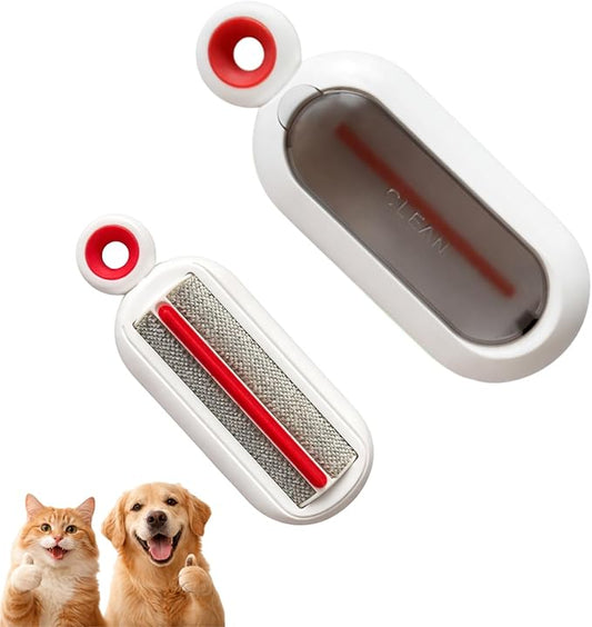 Reusable Lint Roller for Clothes, Portable Pet Hair Remover Brush for Cat & Dog Fur, Self-Cleaning Magic Lint Remover for Bedding, Sofa, Clothing and Car Seats (Beige)