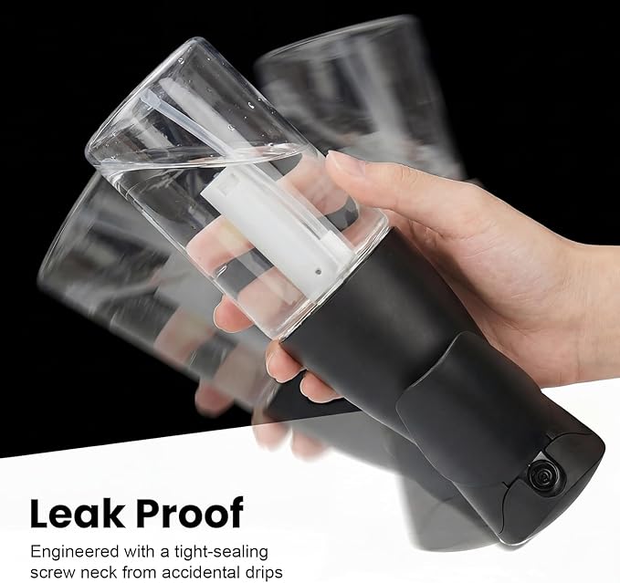Spray Bottles 250ml/8.5oz 2 Pack Continuous Spray Bottle for Hair Refillable Fine Mist Sprayer Water Spray Bottles for Cleaning Kitchen Hair Care Skin Toner(Black)