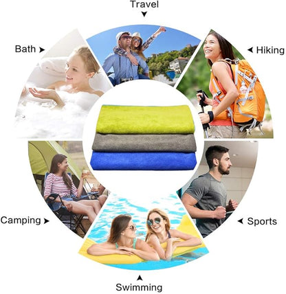 SINLAND Microfiber Gym Towels Super Absorbent Compact Travel Workout Towel Quick Dry Camping Sweat Towel for Sports Beach Swimming Backpacking Hiking and Yoga Men Women 16 Inch X 32 Inch
