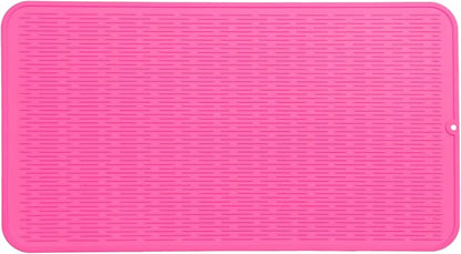 MicoYang Silicone Dish Drying Mat for Multiple Usage,Easy clean,Eco-friendly,Heat-resistant Silicone Mat for Kitchen Counter or Sink,Refrigerator or Drawer Liner Rose 4XL 32 inches x 18 inches