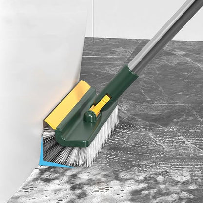 Bathroom Floor Scrub Brush with Long Handle Multi-Functional Green Tile and Carpet Scrubber for Shower and Floor Cleaning for Home Bathroom Use