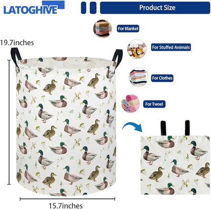 Baby Laundry Hamper kids laundry Basket Waterproof Laundry Bag for Bedroom Toy Clothes Organizer Room Décor(Duck)