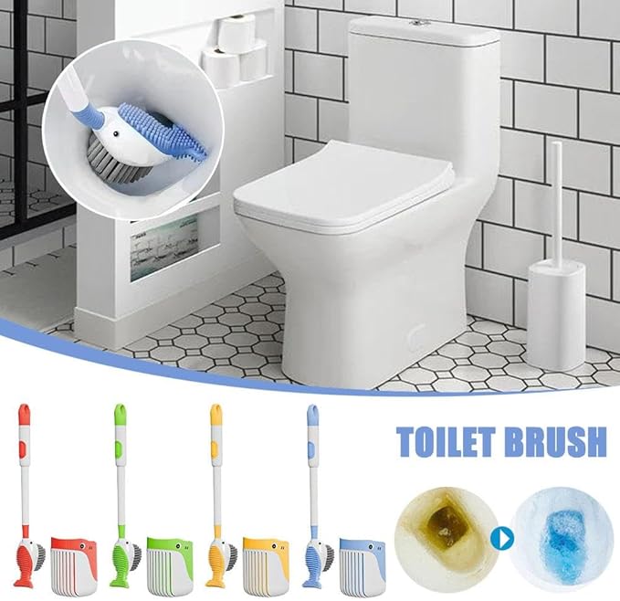 Suction Cup Toilet Brush Set, 2025 Wall-Mounted Toilet Cleaner with Built-in Liquid Dispenser & Quick-Dry Holder, Touch Free, Space-Saving Hygienic Bathroom Organizer for Home,RV,Boat (Green)