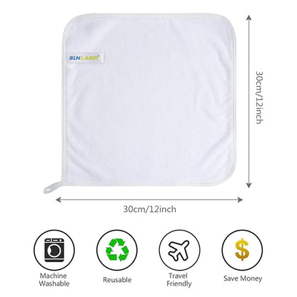 SINLAND Absorbent Coral Velvet Washcloth Ultra Soft Microfiber Face Towels 12 x 12 inch Multi-Purpose Face Cloths for Household and Sport