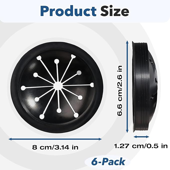 6-Pack Stitokg Garbage Disposal Splash Guard Sink Baffle Cover - with Multi - Function Drain Plugs - Replacement Accessories for Whirlaway, for Waste King, for Sinkmaster & for GE Models