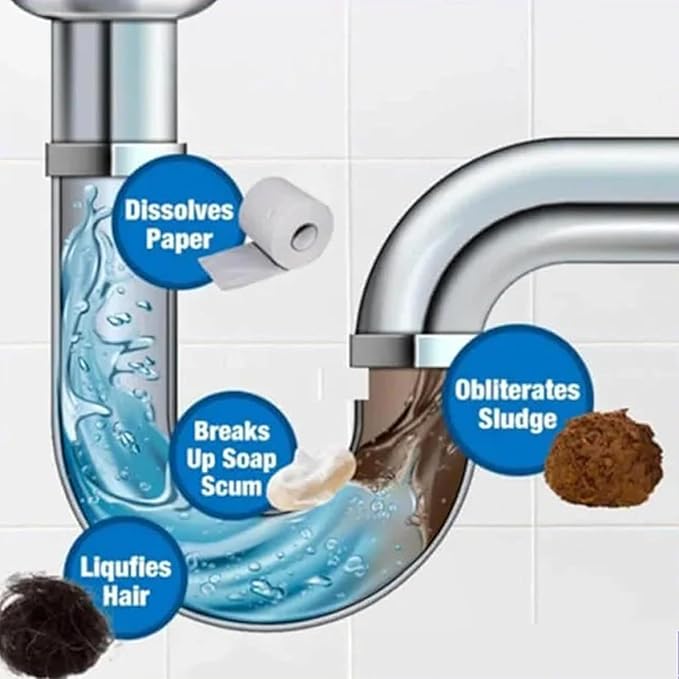Drain Cleaner,2025 New Wild Sink and Drain Cleaner,Multi-functional Sink and Drains Cleaner Powder Cleaning,Powerful Quick Foaming Sewer Unclog Remover for Kitchen & Toilet (5PCS)