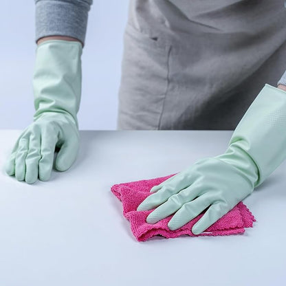 LoveBB 6 Pairs Rubber Cleaning Gloves, Reusable Dishwashing Gloves Non-Slip Kitchen Gloves for Washing Dishes & Household Cleaning- Pink Blue Purple (Medium)