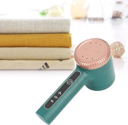Electric Lint Shaver Rechargeable USB Portable Fabric Remover Bionic Honeycomb Net Cover 4 Gear Strength Adjustment Stainless Steel Cutter Head for Sweater Coat Home Use Green