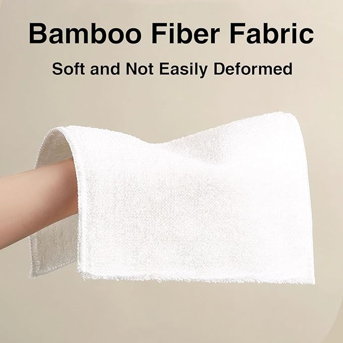Bamboo Fiber Dish Cloths for Kitchen, Reusable Dish Towels,Double Layered, Super Absorbent, for Cleaning, Washing, and Drying Multipurpose Cleaning Rags for Home Pack of 10
