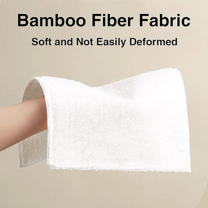 Bamboo Fiber Dish Cloths for Kitchen, Reusable Dish Towels,Double Layered, Super Absorbent, for Cleaning, Washing, and Drying Multipurpose Cleaning Rags for Home Pack of 10