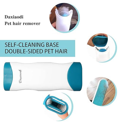 2 Pack Furniture Lint Remover Brushes, Double Sided Self Cleaning Loose Hair Catcher for Pet, Hair Cleaner for Clothes, Sofa, Carpet