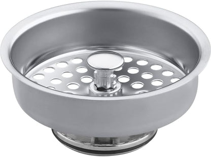 KOHLER K8803-CP Duostrainer Sink Strainer Basket, Removeable Stainless Steel Open/Close Stopper, Tight Seal, Polished Chrome