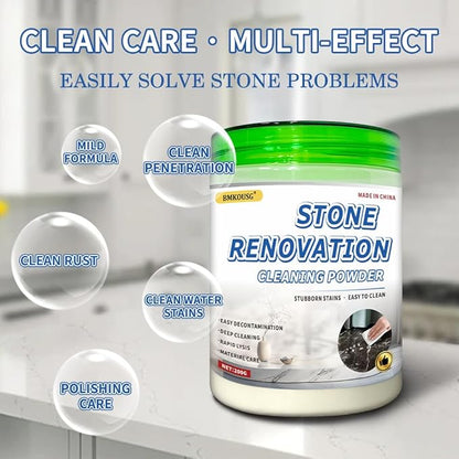 200g Stone Cleaner Granite Cleaner Marble Polish Travertine Countertop Cleaning Polishing Powder Marble Stain Remover Powder Tile Floor Care Waterless Polishing (Comes with Sponge Wiper & Glove)