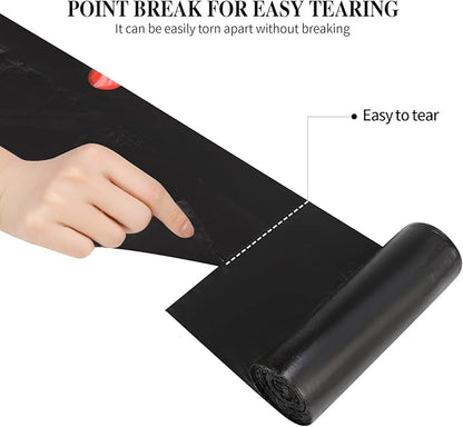 6Rolls Drawstring Small Trash Bags,4 Gallon Thicken Drawstring Small Garbage Bags for Kitchen,Bathroom,Bedroom,Home,Office Trash Cans，120 Counts (Black)