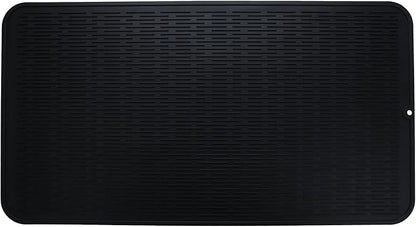 MicoYang Silicone Dish Drying Mat for Multiple Usage,Easy clean,Eco-friendly,Heat-resistant Silicone Mat for Kitchen Counter or Sink,Refrigerator or Drawer Liner Black 4XL 32 inches x 18 inches