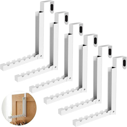 6-Pack Over The Door Hanger – Folding Clothes Drying Rack & Folding Hanging Coat Rack, Space-Saving Towel Organizer for Bathroom, Bedroom & Laundry Room