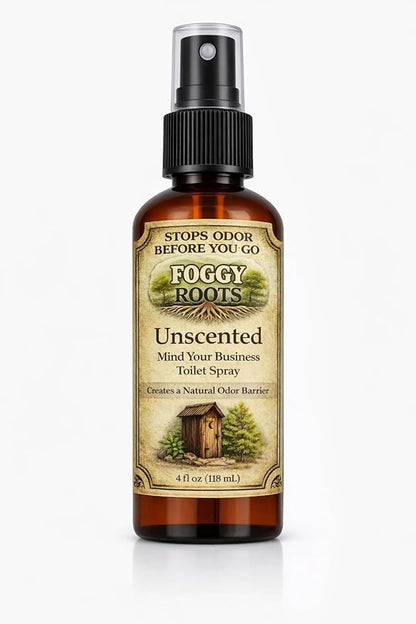 Unscented Pre-Poop Toilet Spray – Stops Odor Before It Starts, Bathroom Odor Eliminator for Toilet, 4 oz (200+ Uses) Travel, Home & Work
