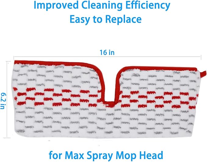 6 Pack Replace Mop Pads for Promist Max Microfiber Spray Mop Refill, Washable Reusable Replace Spray Mop Pad Head