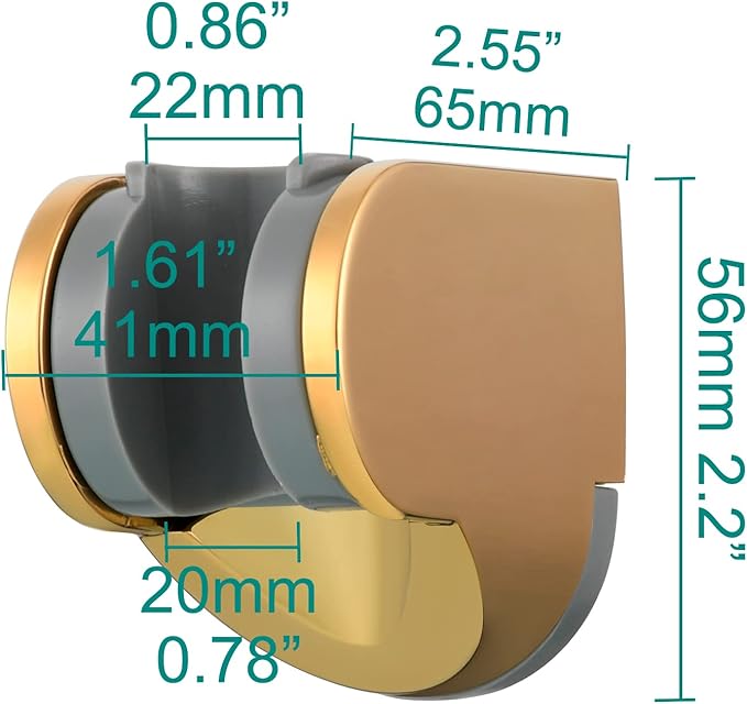 Tecmolog ABS Shower Head Holder Adjustable Wall Mount Bracket for Hand Shower Titanium Gold, ST01J