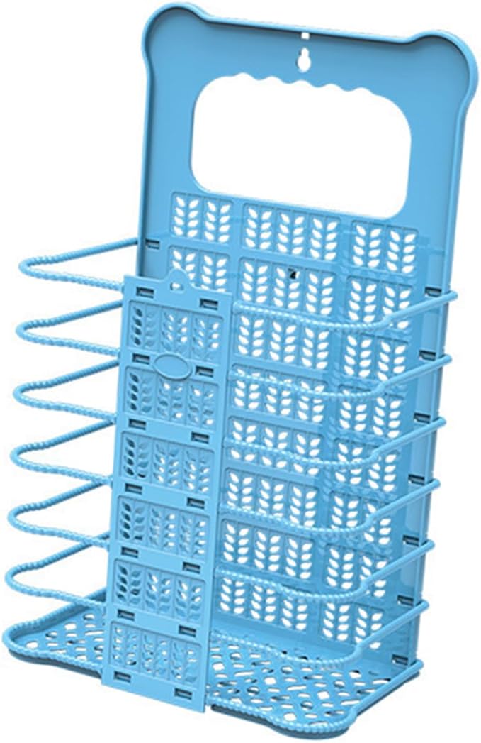 Foldable Wall Mount Laundry Basket Small Saving Dirty Clothes Organizer with Large Capacity and Strong Load Bearing Easy to Install Bathroom Storage Holder for Laundry and Sundries