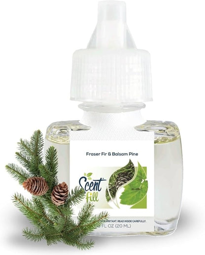 Scent Fill Fraser Fir & Balsam Pine Plug in Air Freshener, Scented Oil Refills, 2 Refills + Diffuser
