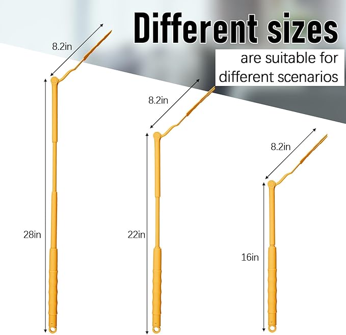 Colingmill 4 Pcs 3 ft Replacement Handles Compatible with Duster Refills, Extendable Long Extended Handle Only, Adjustable Length for Ceiling Fans, Blinds, Shelves, Windows (Yellow)