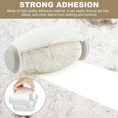 2 Pcs Reusable Lint Roller for Pet Hair, Portable Mini Lint Roller for Clothes, Washable Gel Lints Remover Tool Extra Sticky Cleaner for Clothes Sofas Hair Debris Dust (Color:White)