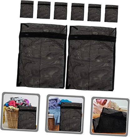 CHILDWEET Mesh Laundry Bags with Zipper 8-Pack Delicates Washing Bags for Travel Storage and Clothes Organizing Protects Bras Socks Underwear in Washing Machine
