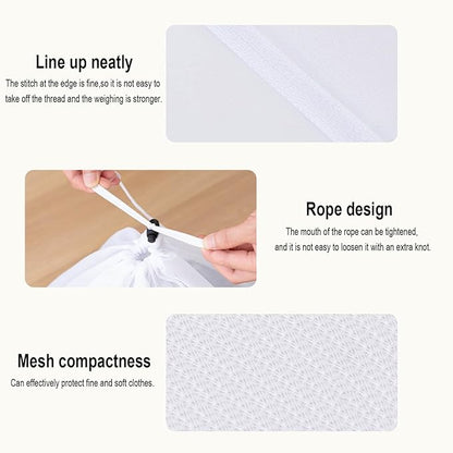 Mesh Laundry Bags with Adjustable Single Shoulder Straps Sturdy Nylon Material Laundry Liners with Drawstring Closure for College, Dorm and Apartment(4PCS-M,L,XL,XXL)