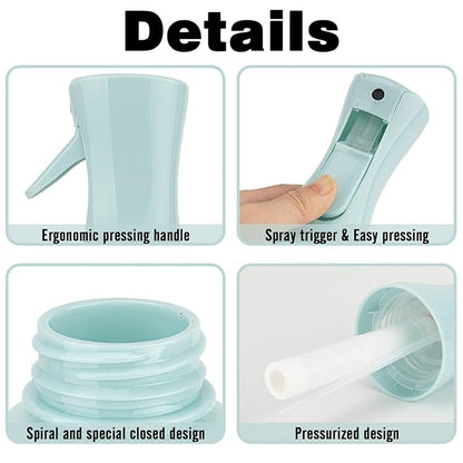 Spray Bottle for Hair (10.15OZ /300ML) Continuous Ultra Fine Mist Sprayer for Hair, Salons, Barber, Plants, Skin Care, 1 Plack Blue