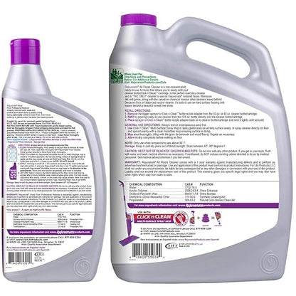 Rejuvenate Professional Wood Floor Restorer and Polish with Durable Finish Application Satin Finish 32oz & All Fllors Cleaner 128oz