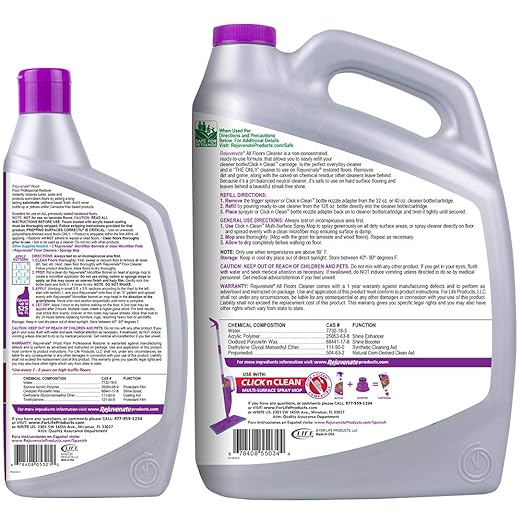Rejuvenate Professional Wood Floor Restorer and Polish with Durable Finish Application Satin Finish 32oz & All Fllors Cleaner 128oz
