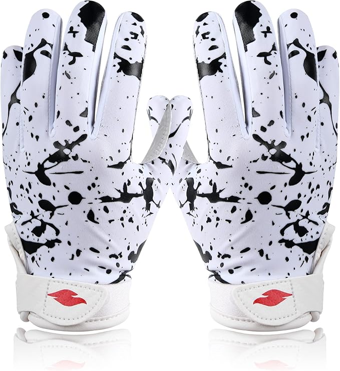 Kids Football Gloves Youth Enhanced Grip Silicone Wide Receiver Gloves