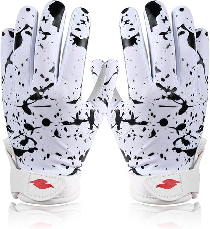 Kids Football Gloves Youth Enhanced Grip Silicone Wide Receiver Gloves