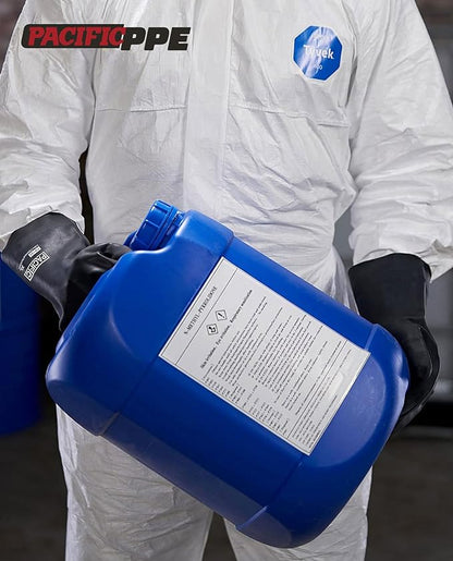PACIFIC PPE Chemical Resistant Gloves, Heavy Duty Industrial Rubber Gloves, Resist Acid, Alkali and Oil, 12.6", X- Large