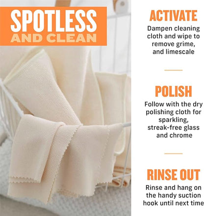 E-Cloth Microfiber Cleaning Cloth Shower Kit - Microfiber Cloths for Cleaning Bathrooms - Washable, Reuseable Cleaning Cloths with 100 Wash Guarantee - 1 Pack