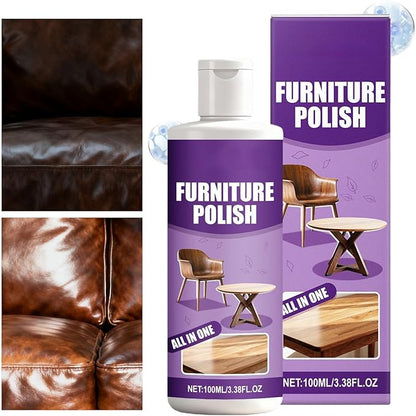 Furniture Polish, 100ml Furniture Restorer Spray, Floor Maintenance Agent with Shine and Protection, Suitable for Hardwood, Leather, Kitchen Cabinets, Counters, Tables, and Household Seats, Easy-to-Us