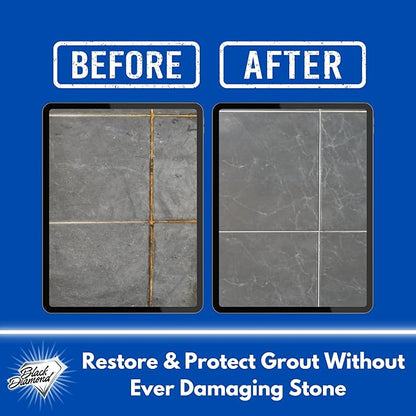 Black Diamond Stoneworks Shower Glass Cleaner & Ultimate Grout Cleaner Bundle with Brush – 2 Quarts – Removes Soap Scum, Hard Water Stains & Deep-Cleans Tile Grout