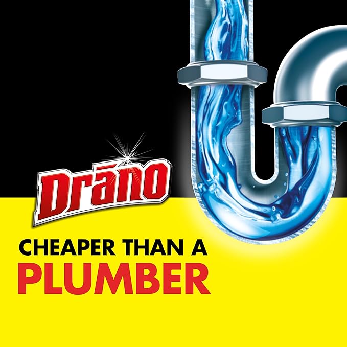 Drano Max Gel Drain Clog Remover and Cleaner for Shower or Sink Drains, Unclogs and Removes Hair, Soap Scum, Blockages, Commercial Line, 42 oz