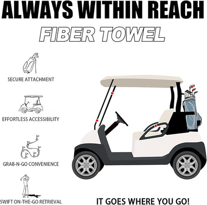 Small Magnetic Golf Towel with Clip, Microfiber Waffle Design - Industrial Strength Magnet for Glof Balls, Golf Bags, Carts Clubs - Red