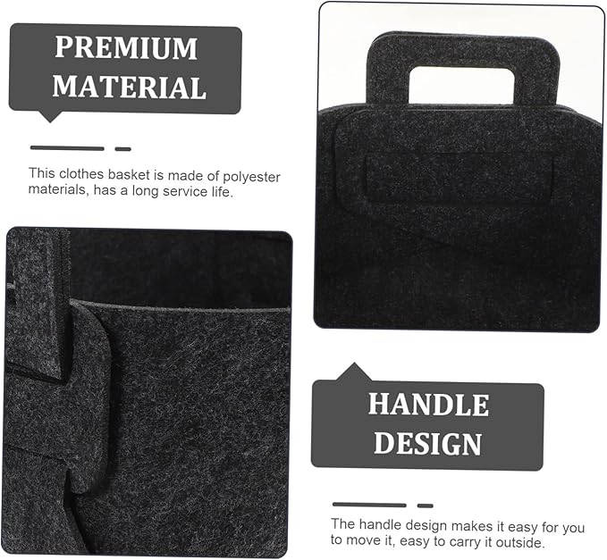 Healifty Collapsible Laundry Basket Foldable Hamper with Capacity for Clothes and Blankets Portable Storage Organizer with Smooth Surface Space Saving Design for Home and Travel Dark Gray