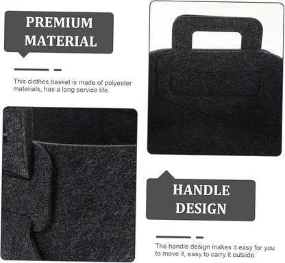 Healifty Collapsible Laundry Basket Foldable Hamper with Capacity for Clothes and Blankets Portable Storage Organizer with Smooth Surface Space Saving Design for Home and Travel Dark Gray