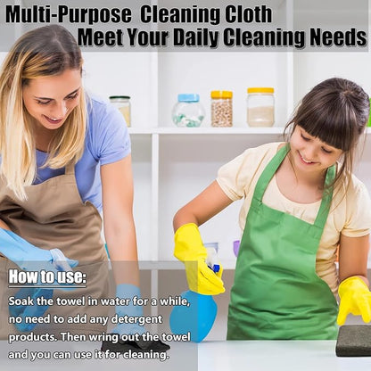 KTT Thickened Magic Cleaning Cloth,Reusable Microfiber Cleaning Cloth.Lint Free Cloth for Home,Window,Mirror Glass and Cars.(12" x 16",5 Pack)