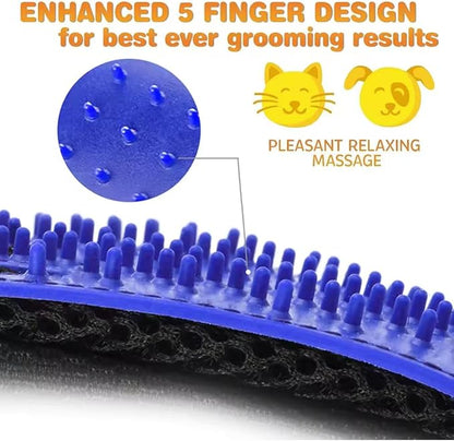 Pet Grooming Glove-Pet Hair Remover Glove- Perfect pet Cleaning Brush Glove- Perfect Washing Glove Brush of the Dog & pet for Short and Long Fur - 1 Pack (Right-Hand), Blue