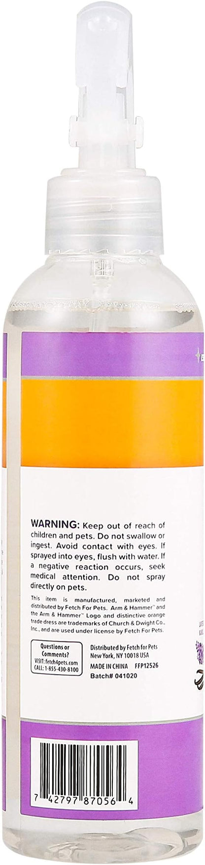 Arm & Hammer for Pets Air Care Calming Room Spray for Pet Odor Elimination, Lavender Vanilla Scent - Air Freshener Pet Deodorizer Spray with Baking Soda for Households, 10 Fl Oz