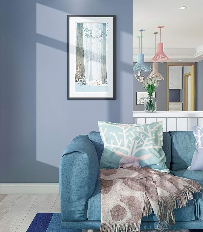 Safiyya Blue Peel and Stick Wallpaper 984.2"x17.7" Grey Blue Contact Paper Decorative Removable Wallpaper for Bedroom