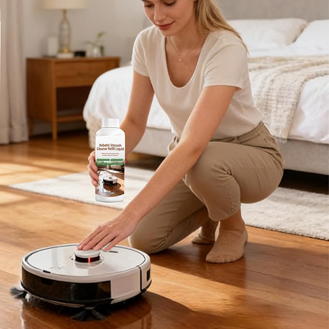 Robotic Floor Liquid - Vacuum Mopping Agent, Hardwood Cleaning Fluid with Quick-Dry Technology, Hardwood Maintenance Solution, Multi-Floor Concentrate, Botanical Formula for Tile Laminate