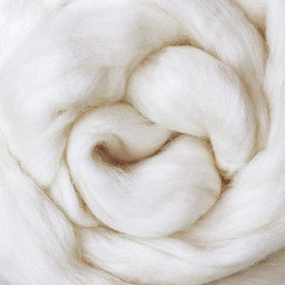 Certified Organic Merino Wool Roving. Ethically & Responsibly Sourced Fiber for Spinning, Felting, Filling and Dryer Balls - 1 LB Bag, Natural White Combed Top