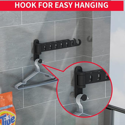 JOOM Laundry Drying Rack Wall Mounted Clothes Drying Rack Clothes Hanger Coat Hanger Garment Hooks Metal Clothes Hooks Black