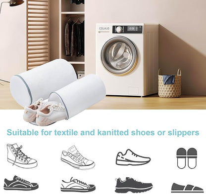 Big Shoes Wash Bags,Sneaker Mesh Washing Bag,Shoe Cleaning Laundry Bag,Gray Zipper,125 Honeycomb Fabric,Large Size,Pack of 4 for Gym Shoes,Sneaker,Slipper(4Shoe Bags 15x7x7in)